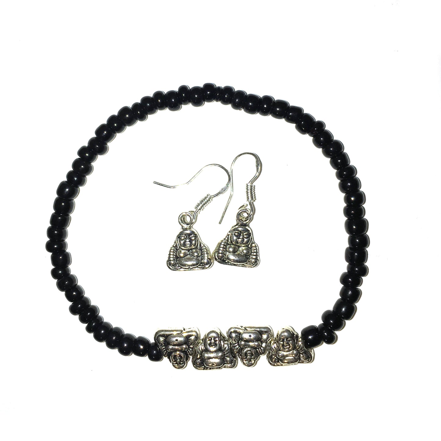 Laughing Buddha Vintage Earring and Bracelet  Set - Low Tide Island Designs